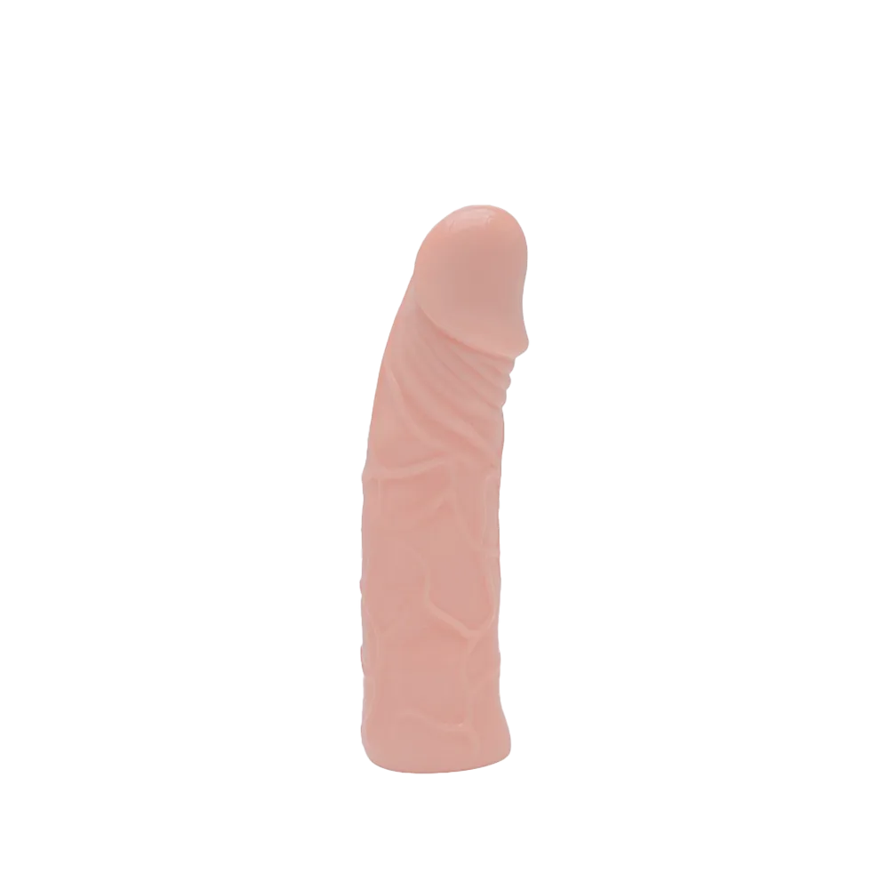 Capa peniana bege em silicone 17x3,7 cm Sex shop