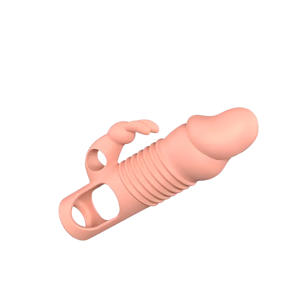 Capa de dedo com vibração em silicone bege