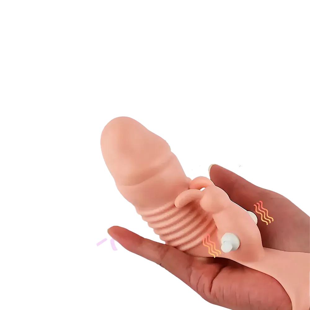 Capa de dedo com vibração em silicone bege