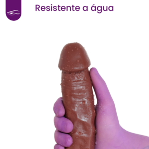 Prótese Marrom em Silicone com Vibrador - 23x4,8 cm - Sex Shop