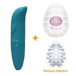 Masturbador Egg Stepper + Vibrador Ponto G Verde    Sex Shop