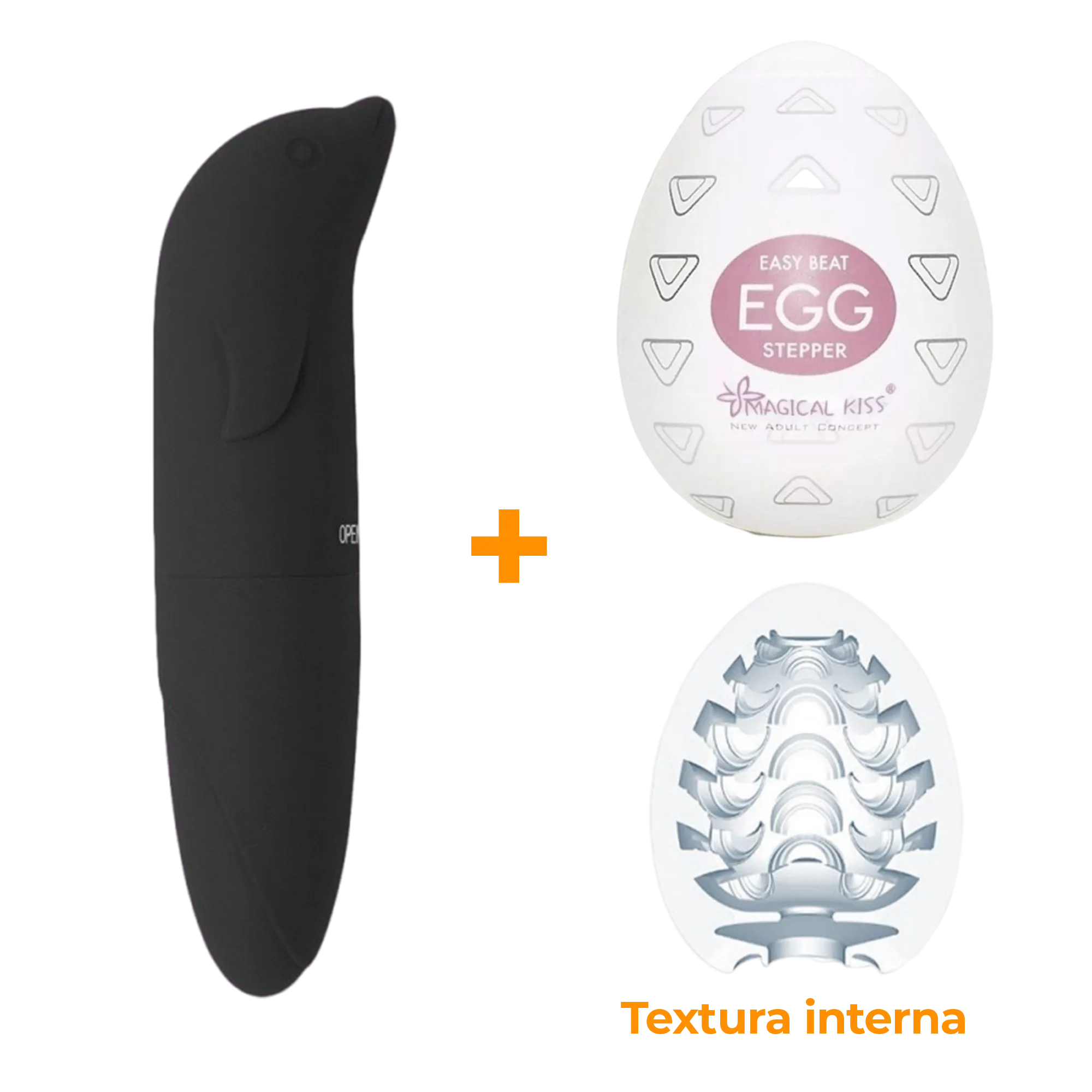 Masturbador Egg Stepper + Vibrador Ponto G Preto Sex Shop