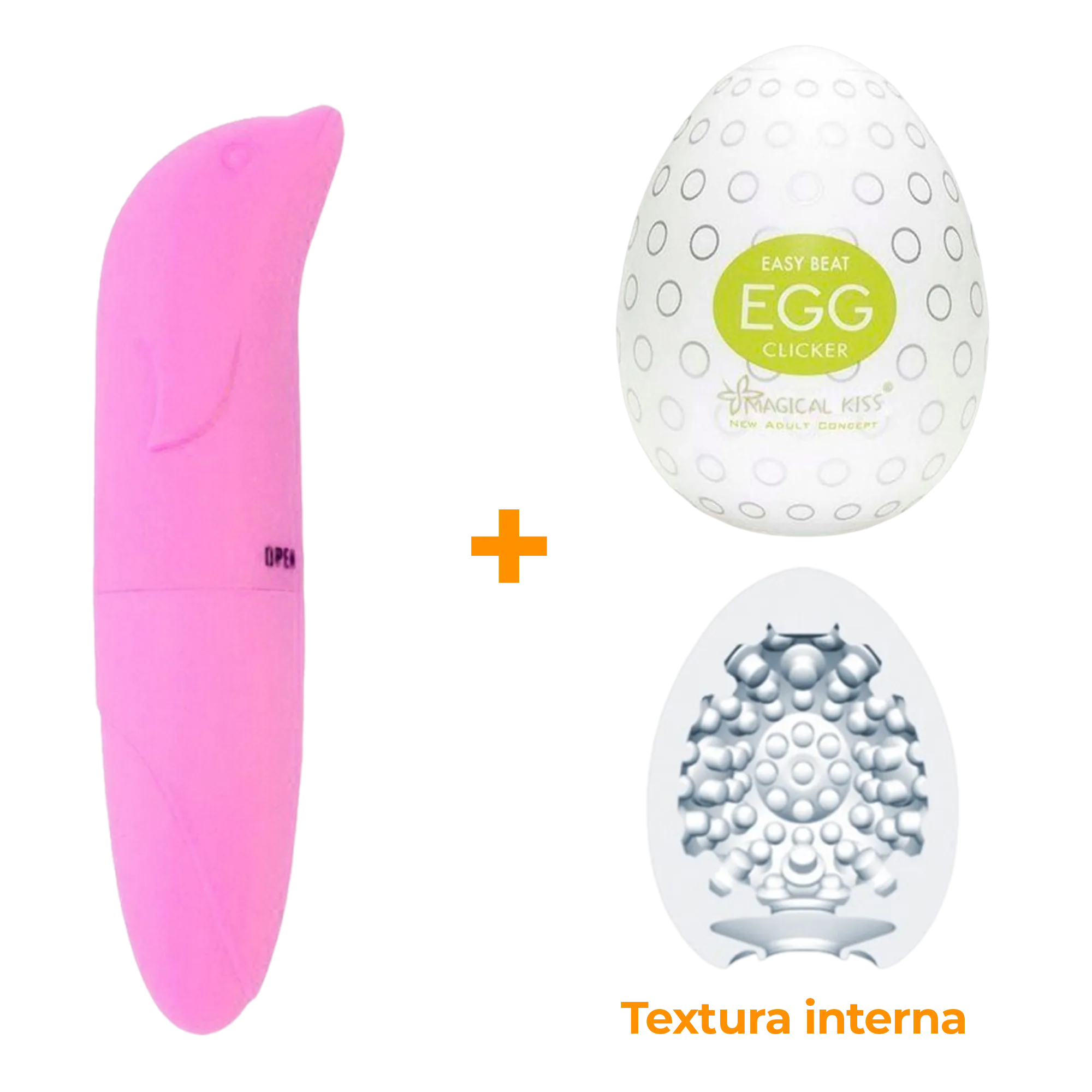 Masturbador Egg Clicker + Vibrador Ponto G Rosa   Sex Shop