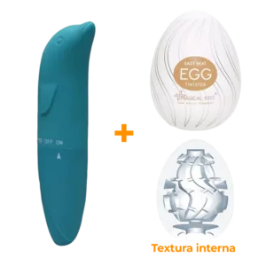 Masturbador Egg Twister + Vibrador Ponto G Verde    Sex Shop