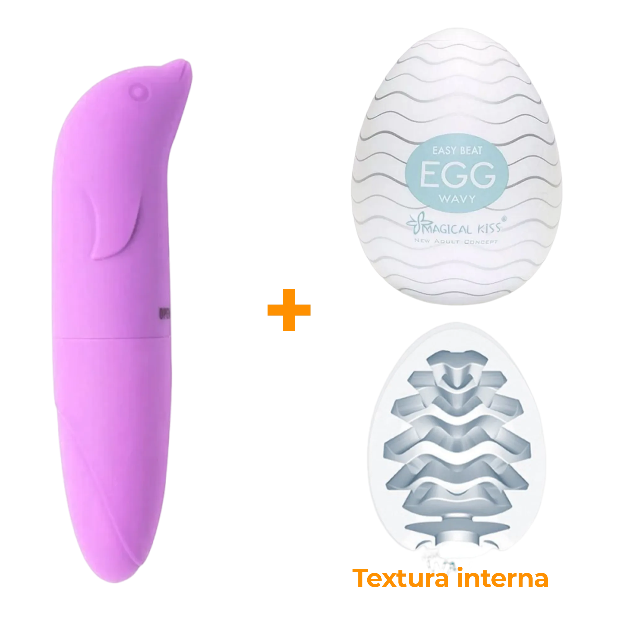 Masturbador Egg Wavy + Vibrador Ponto G Lilás   Sex Shop