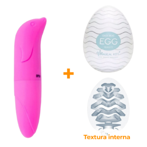 Masturbador Egg Wavy + Vibrador Ponto G Pink  - Sex Shop