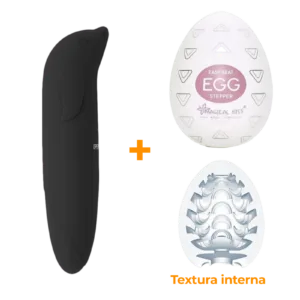 Masturbador Egg Stepper + Vibrador Ponto G Preto  - Sex Shop