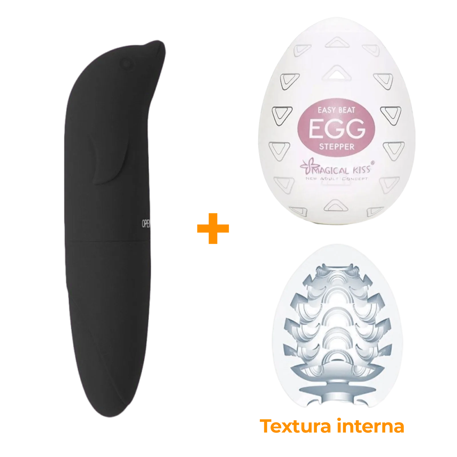 Masturbador Egg Stepper + Vibrador Ponto G Preto Sex Shop
