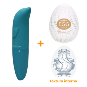 Masturbador Egg Twister + Vibrador Ponto G Verde  - Sex Shop