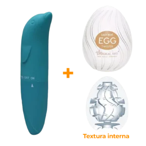 Masturbador Egg Twister + Vibrador Ponto G Verde  - Sex Shop