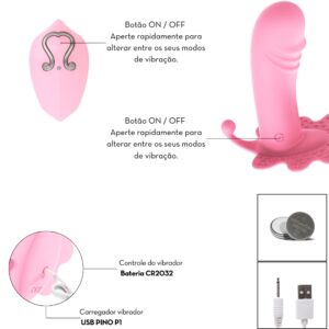 ESTIMULADOR DE CALCINHA  TRIPLA ESTIMULAÇÃO MULTIVELOCIDADE COM CONTROLE REMOTO ROXO - sex shop