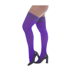 Meia 7/8 Fina com Renda Roxa