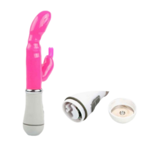 VIBRADOR COM ESTIMULADOR DE CLITÓRIS -SEX SHOP