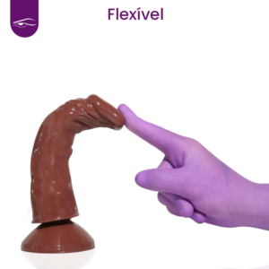 Prótese Marrom em Silicone com Vibração - 17,5x4 cm - Sex Shop