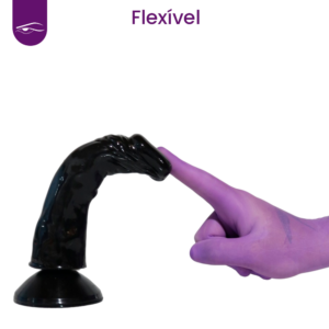 Prótese Preto em Silicone com Vibração - 17,5x4 cm - Sex Shop