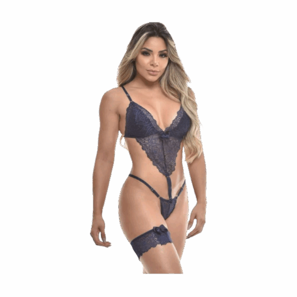 Body Rendado Com Persex Sensual