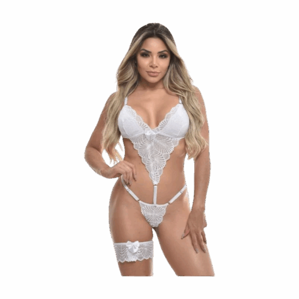 Body Rendado Com Persex Sensual