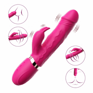 VIBRADOR PONTO G SILICONE COM ESTIMULADOR RABBIT
