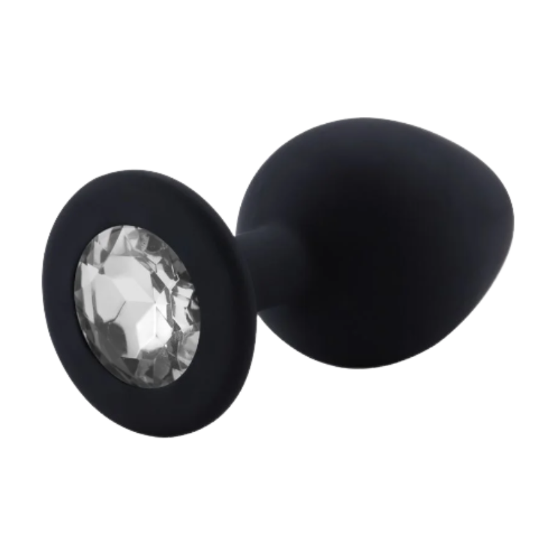 Plug Anal Aveludado Grande - Preto - Sex Shop