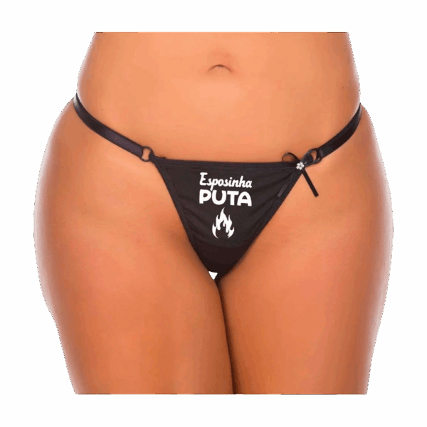 Calcinha Fio Dental com Frase Esposinha Puta