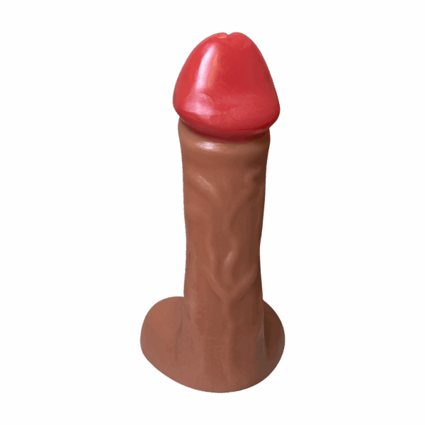 Pênis Thanos 28x8,2cm Com Ventosa Gigante Grosso Flexível e Escroto Marrom
