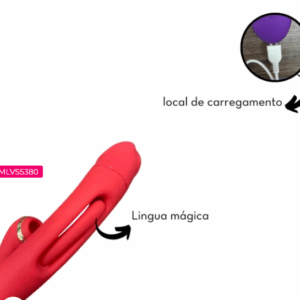 VIBRADOR LINGUA VAI E VEM COM ESTIMULADOR