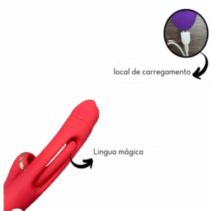 VIBRADOR LINGUA VAI E VEM COM ESTIMULADOR
