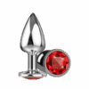 Plug Vermelho de metal com joia Tamanho P Sex Shop