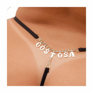 Calcinha Fio Dental Branca Frases GOSTOSA