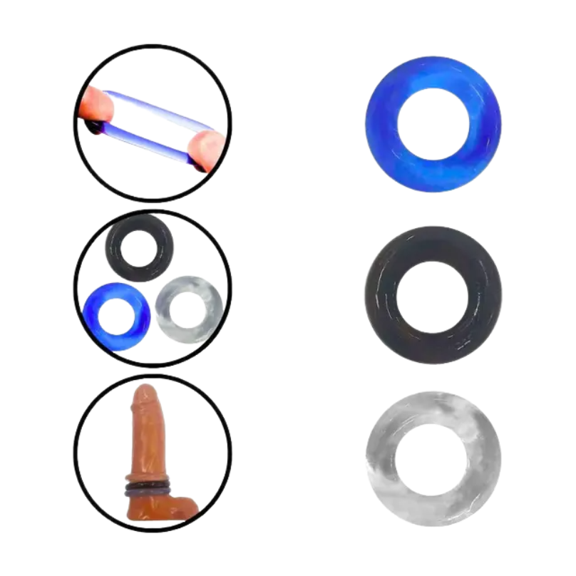 CONJUNTO 3 ANÉIS PENIANOS