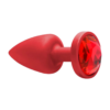 Plug Anal Abs Vermelho Redondo Pedra Sensual