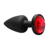 Plug Anal Abs Preto Redondo Pedra Sensual