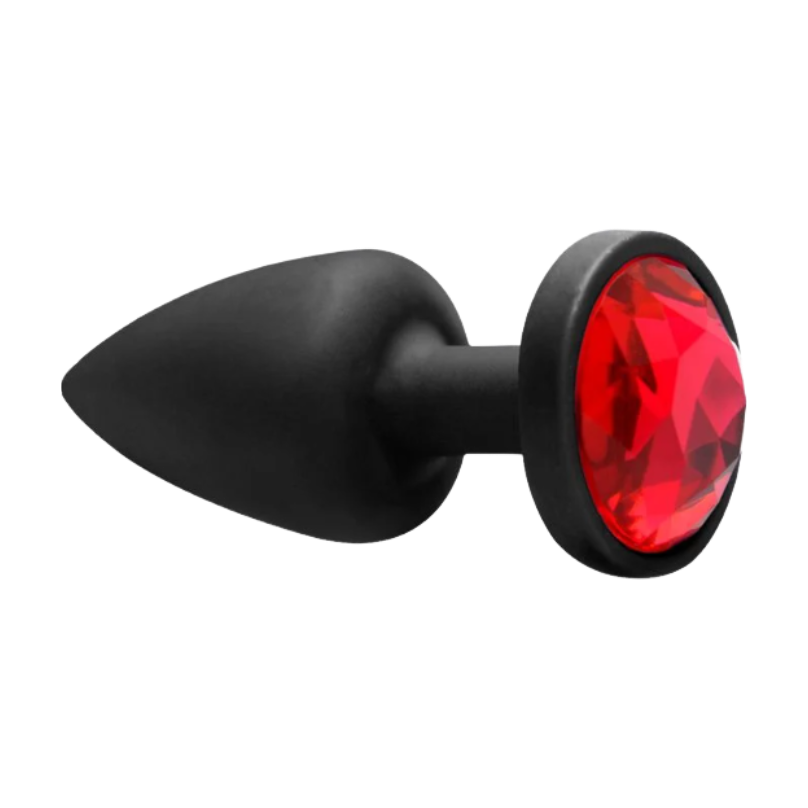 Plug Anal Abs Preto Redondo Pedra Sensual