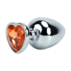Plug Anal P Coração Aço Inox 7 X 2,5Cm