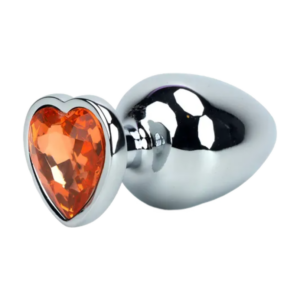 Plug Anal P Coração Aço Inox 7 X 2,5Cm