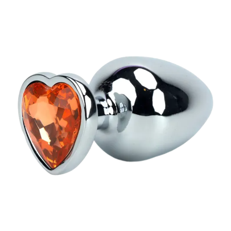 Plug Anal P Coração Aço Inox 7 X 2,5Cm