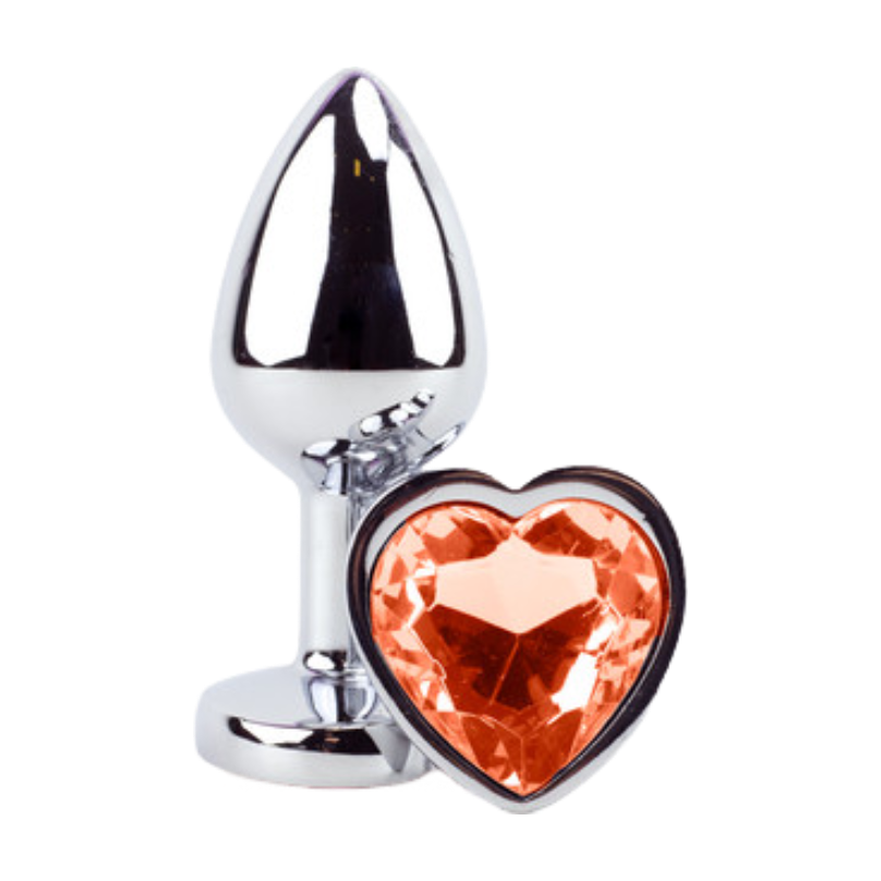Plug Anal P Coração Aço Inox 7 X 2,5Cm