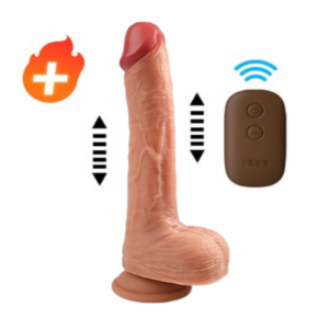 Pênis Realista de Silicone com Aquecimento 10 Modos de Vibração e Controle Remoto